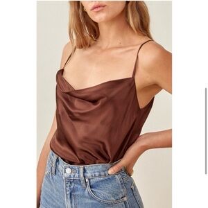 Reformation 100% Silk Sammi Top